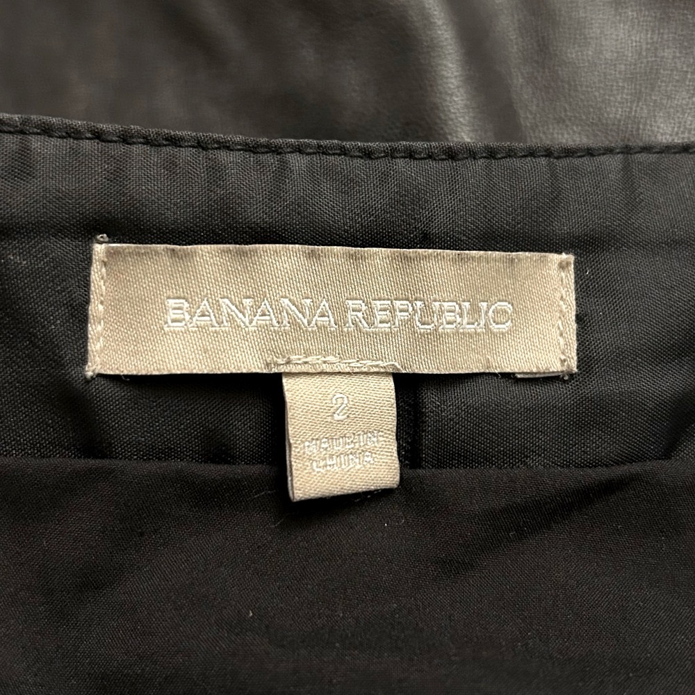 Banana Republic Authentic Leather Short Skirt Black - Picture 5 of 10